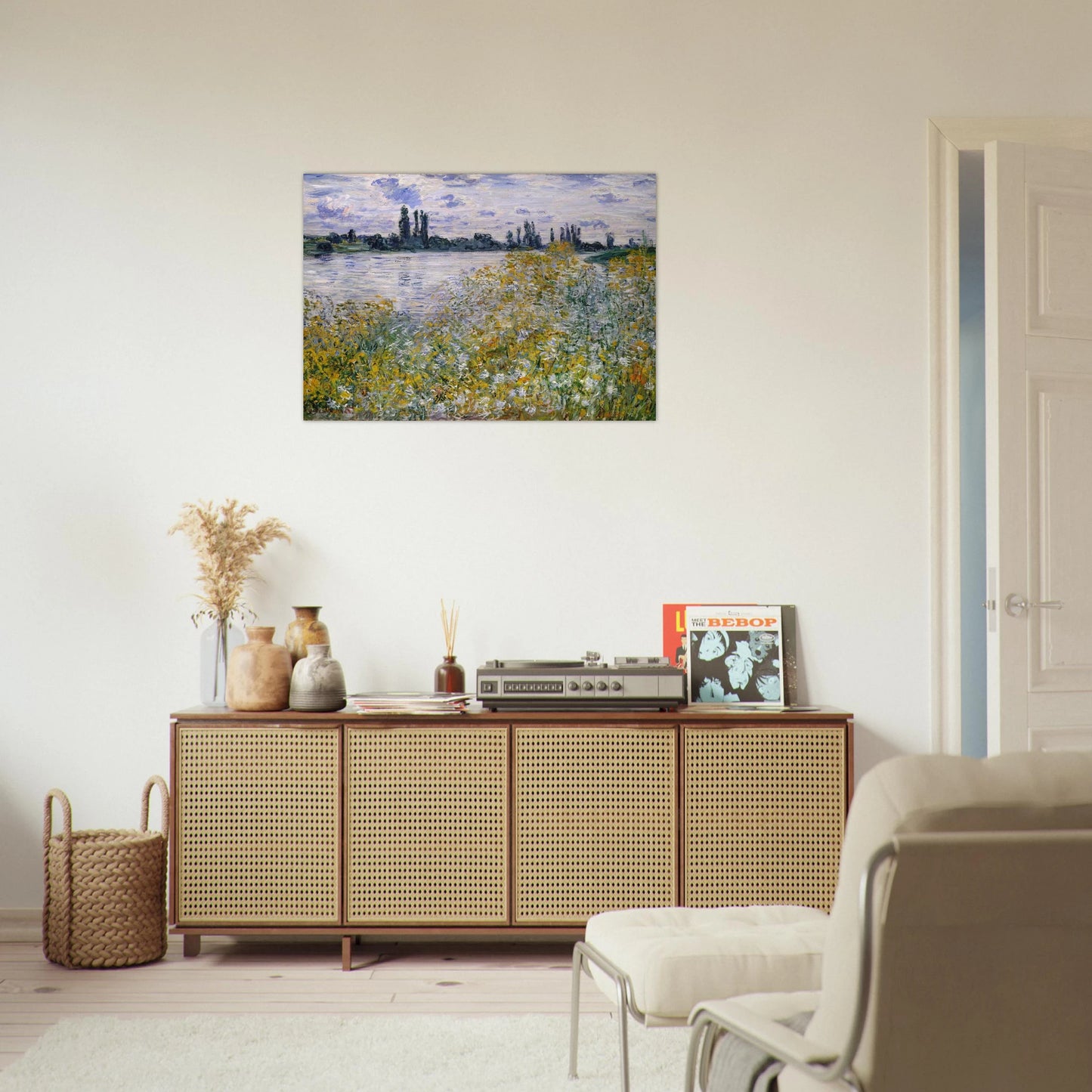 Isle of Flowers on Siene near Vetheuil - claude monet Brushed Aluminum Print - 70x100 cm / 28x40 inches | claude monet Aluminum Print | claude monet Prints