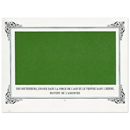 Alphonse Allais - Some Pimps, Known as Green Backs, on their Bellies in the Grass, Drinking Absinthe  75x100 cm / 30x40inches Fine Art Poster