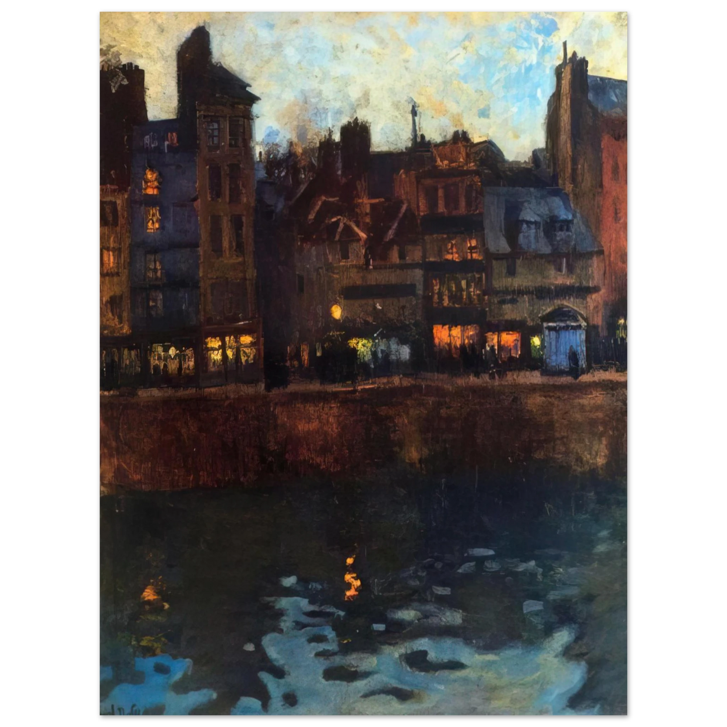 Raoul Dufy - PIER OF LE HAVRE IN THE EVENING 1901  75x100 cm / 30x40inches Fine Art Poster