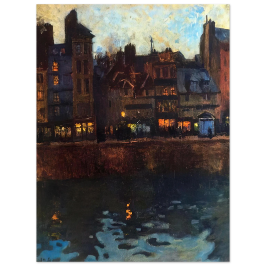 Raoul Dufy - PIER OF LE HAVRE IN THE EVENING 1901  75x100 cm / 30x40inches Fine Art Poster