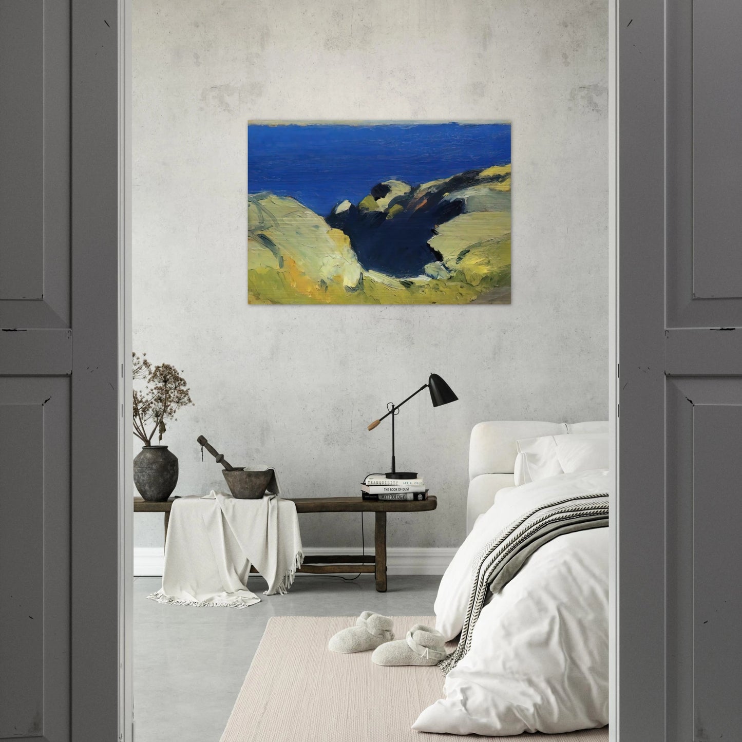 Rocks - Edward Hopper Brushed Aluminum Print - 70x100 cm / 28x40 inches | Edward Hopper Aluminum Print | Edward Hopper Prints