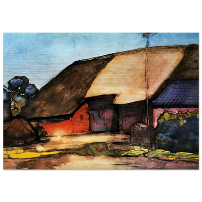 Small farm on Nistelrode - Piet Mondrian Brushed Aluminum Print - 70x100 cm / 28x40 inches | Piet Mondrian Aluminum Print | Piet Mondrian Prints