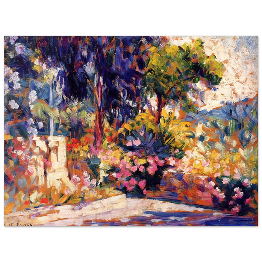 Henri-Edmond Cross - The Flowered Terrace  75x100 cm / 30x40inches Fine Art Poster