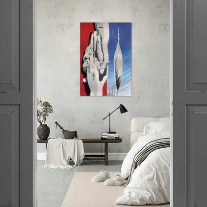 PROJECT OF POSTER THE CENTER OF TEXTILE WORKERS IN BELGIUM 1938 1 - Rene Magritte Brushed Aluminum Print - 70x100 cm / 28x40 inches | Rene Magritte Aluminum Print | Rene Magritte Prints