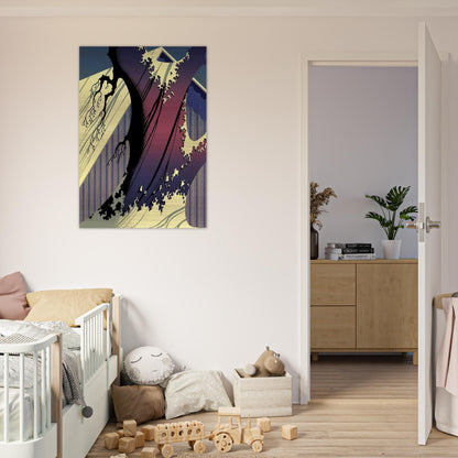 Mauve Barn - Eyvind Earle Brushed Aluminum Print - 70x100 cm / 28x40 inches | Eyvind Earle Aluminum Print | Eyvind Earle Prints