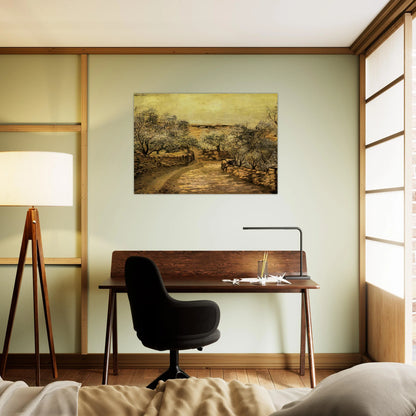 THE LANE TO PORT LLIGAT WITH VIEW OF CAP CREUS - Salvador Dali Brushed Aluminum Print - 70x100 cm / 28x40 inches | Salvador Dali Aluminum Print | Salvador Dali Prints