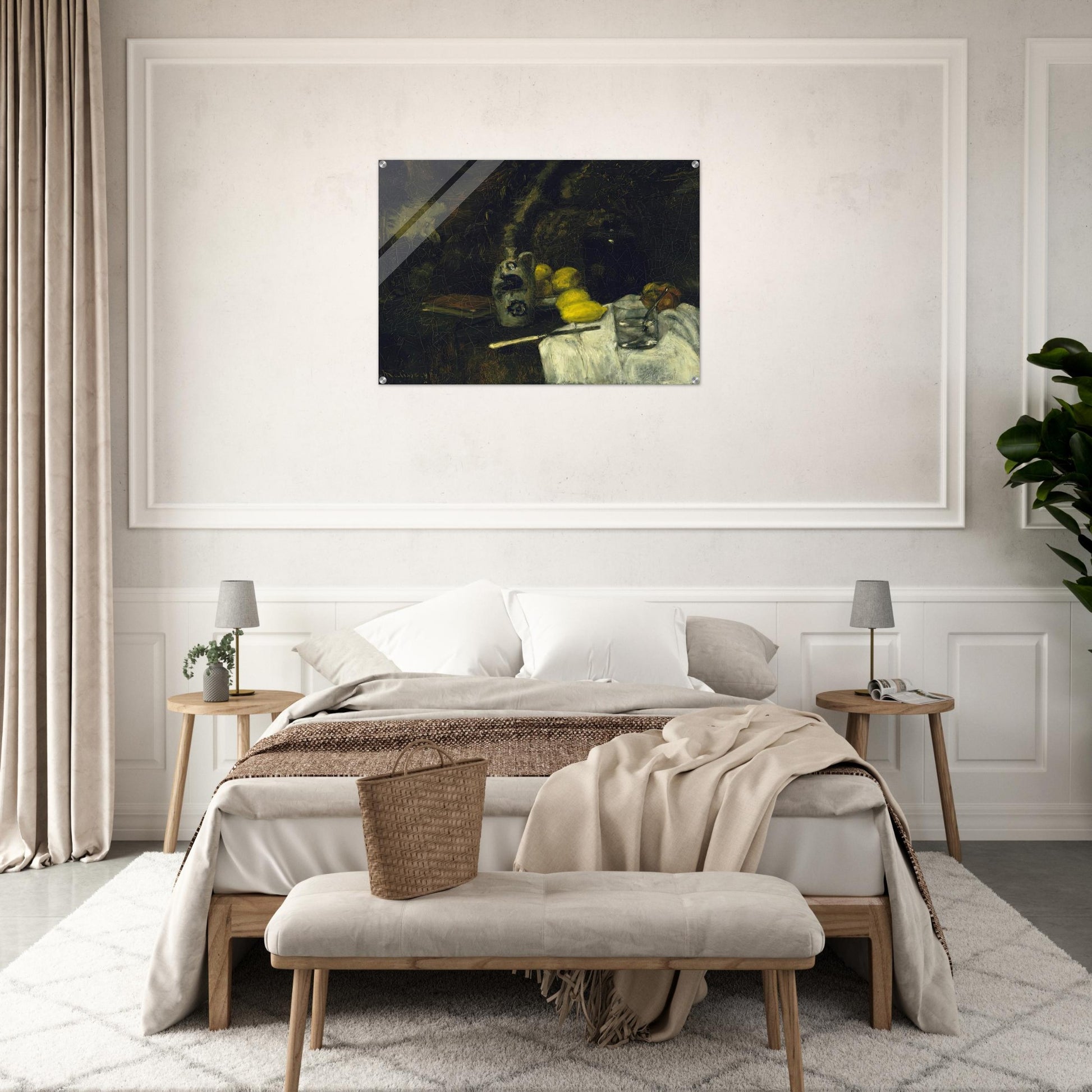 LEMONS AND BOTTLE OF DUTCH GIN 1896 - Henri Matisse Acrylic Print - 70x100 cm / 28x40″ inches | Henri Matisse Wall Art | Henri Matisse Prints