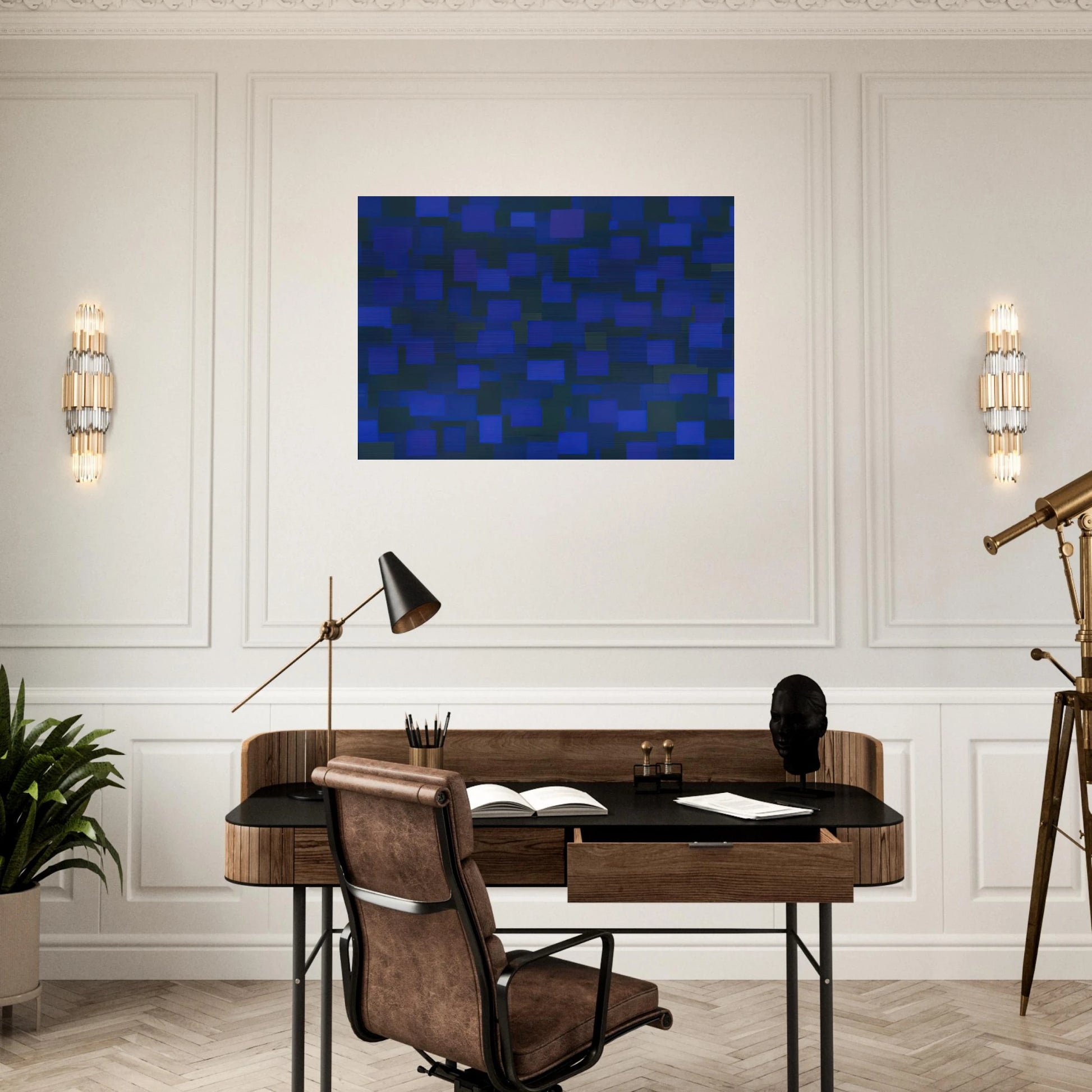 Number 88 Blue - 1950 - Ad Reinhardt Brushed Aluminum Print - 70x100 cm / 28x40 inches | Ad Reinhardt Aluminum Print | Ad Reinhardt Prints