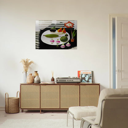 Still life with pears and onions - 1992 - Mary Fedden Brushed Aluminum Print - 70x100 cm / 28x40 inches | Mary Fedden Aluminum Print | Mary Fedden Prints