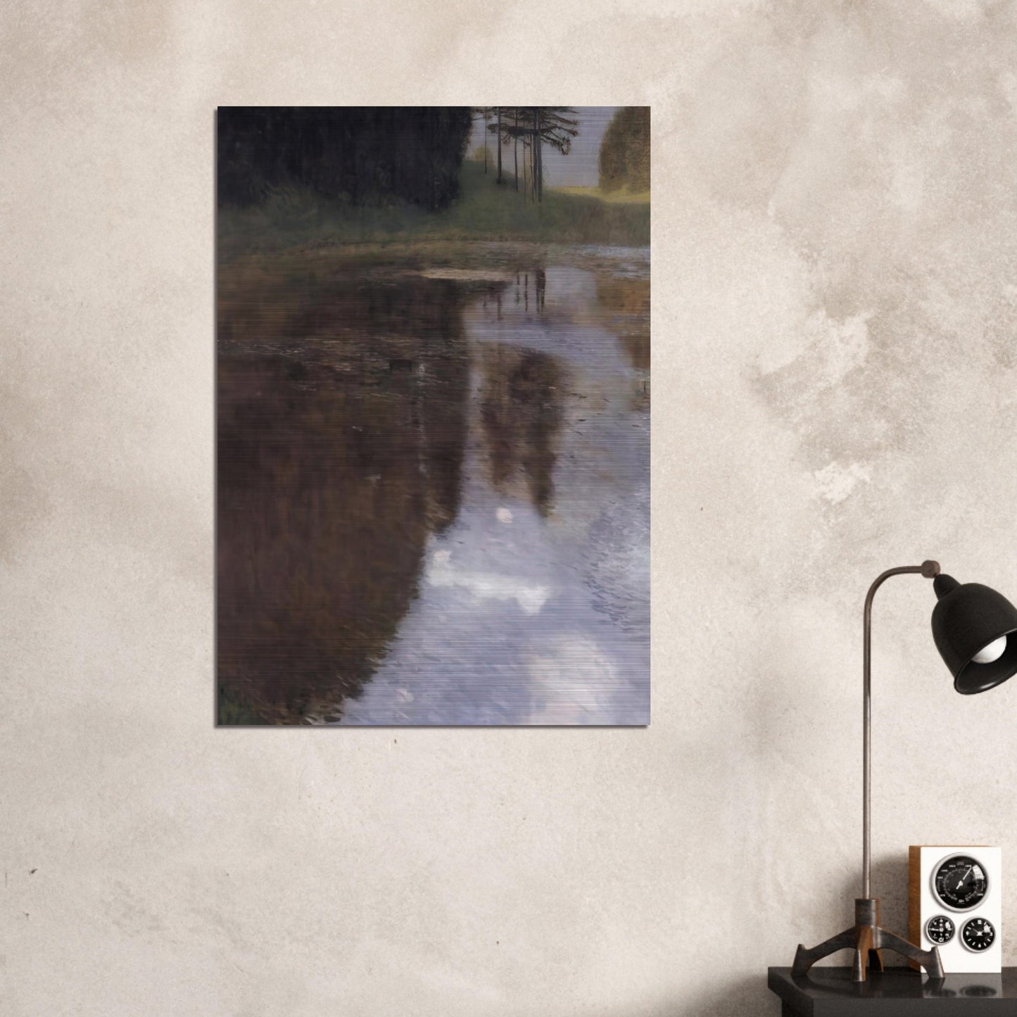 QUIET POND IN THE PARK OF APPEAL - Gustav Klimt Brushed Aluminum Print - 70x100 cm / 28x40 inches | Gustav Klimt Aluminum Print | Gustav Klimt Prints