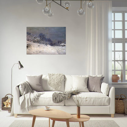 The Road in front of Saint-Simeon Farm in Winter - claude monet Brushed Aluminum Print - 70x100 cm / 28x40 inches | claude monet Aluminum Print | claude monet Prints