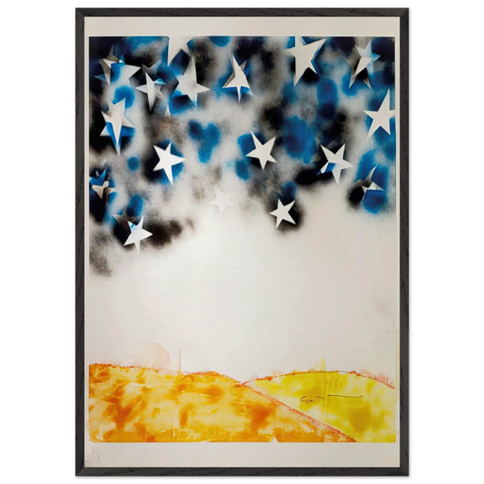 Le Stelle - Pop Art - Mario Schifano 70x100 cm / 28x40 inches Framed Art Print – Black Wooden Frame