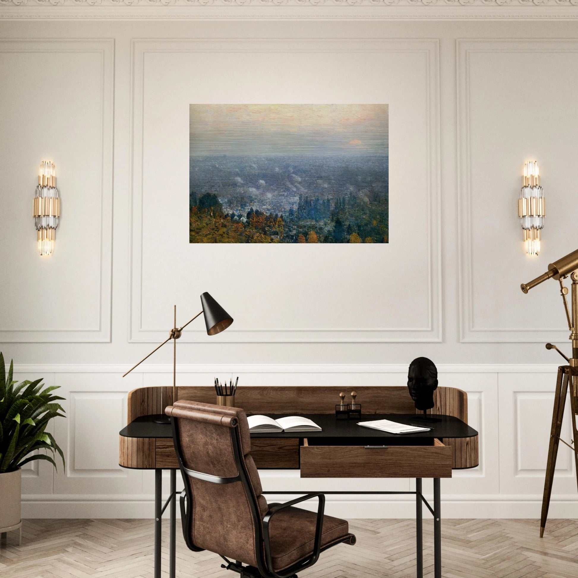 Mount Hood and the Valley of the Willamette - Childe Hassam Brushed Aluminum Print - 70x100 cm / 28x40 inches | Childe Hassam Aluminum Print | Childe Hassam Prints