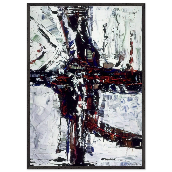 Chemin d hiver - Jean-Paul Riopelle 70x100 cm / 28x40 inches Framed Art Print – Black Wooden Frame