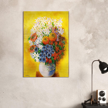 BOUQUET OF VARIOUS FLOWERS - Moise Kisling Brushed Aluminum Print - 70x100 cm / 28x40 inches | Moise Kisling Aluminum Print | Moise Kisling Prints