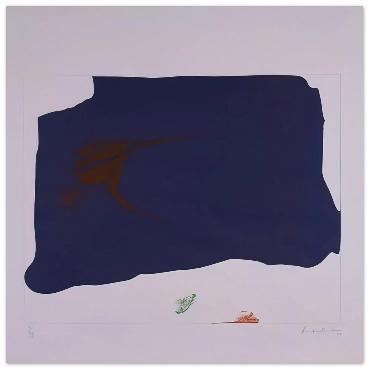 Helen Frankenthaler - Variation II on Mauve Corner - 1969 Wall art - 70x100 cm / 28x40 inches - Fine Art Poster-canvas - -
