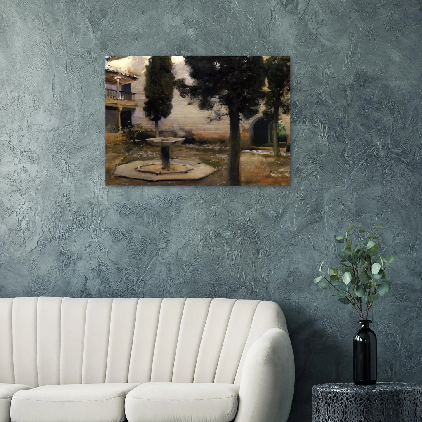 Alhambra, Patio de la Reja - John Singer Sargent Brushed Aluminum Print - 70x100 cm / 28x40 inches | John Singer Sargent Aluminum Print | John Singer Sargent Prints