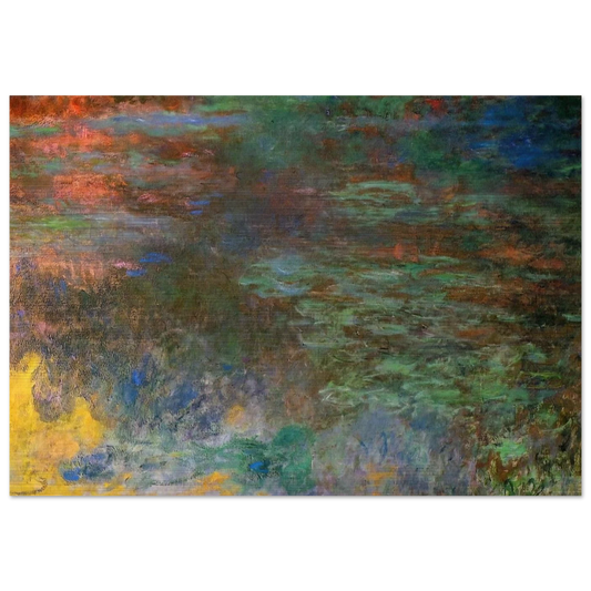Water Lily Pond, Evening right panel - claude monet Brushed Aluminum Print - 70x100 cm / 28x40 inches | claude monet Aluminum Print | claude monet Prints