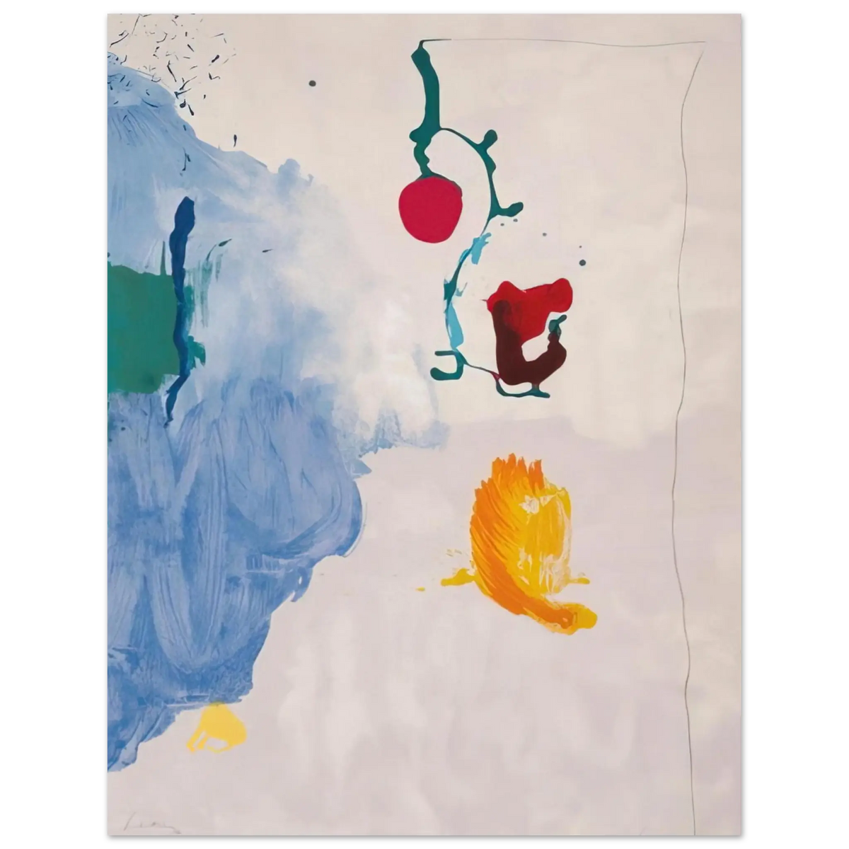 Helen Frankenthaler - Eve - 1995 Wall art - 28x43  cm / XL (11x17 Inches) - Premium Wooden Framed Poster With Fine Art Paper - Wood frame