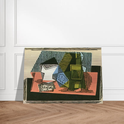 Glass, bottle, packet of tobacco - Pablo Picasso Brushed Aluminum Print - 70x100 cm / 28x40 inches | Pablo Picasso Aluminum Print | Pablo Picasso Prints