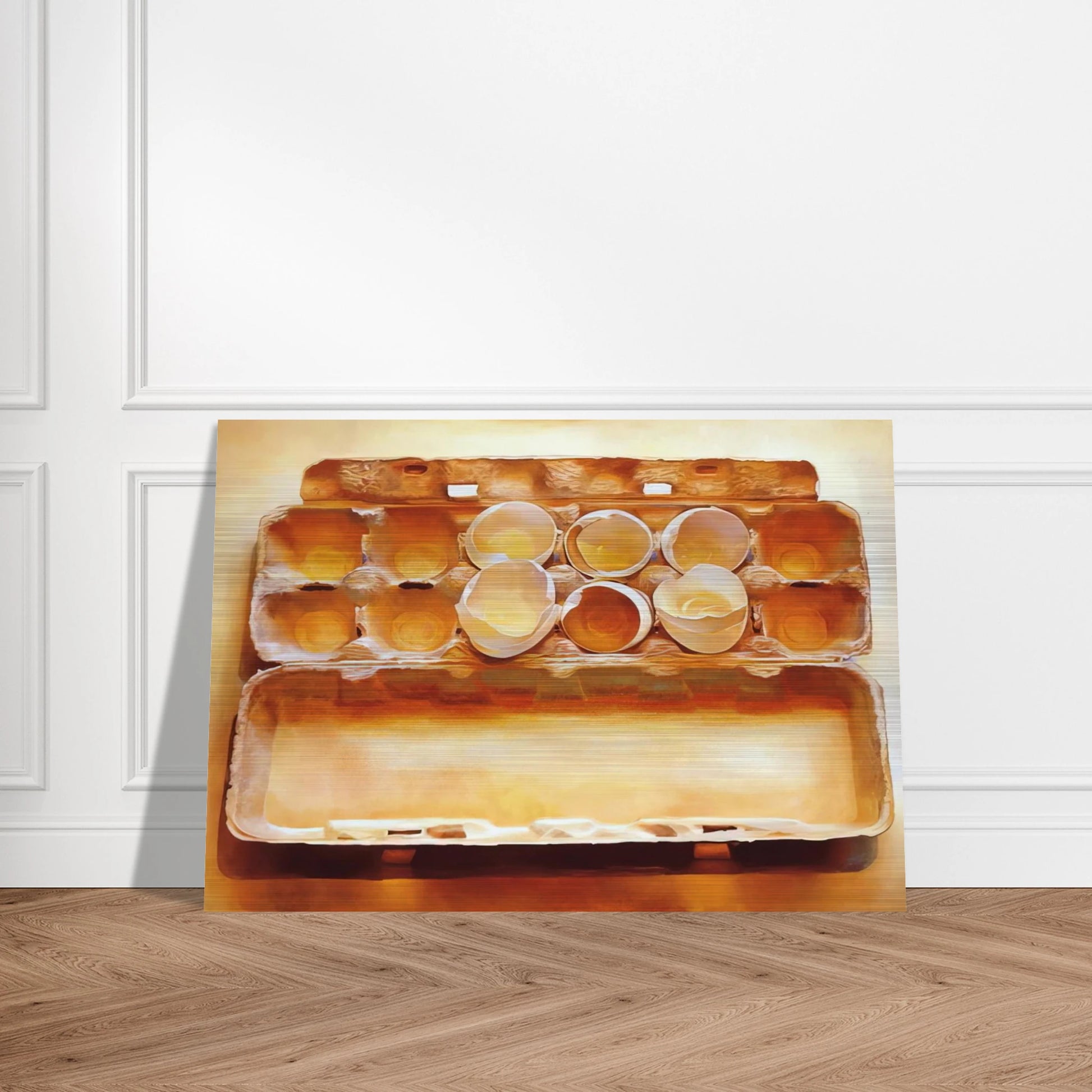 Eggs in an Egg Crate - 1975 - Mary Pratt Brushed Aluminum Print - 70x100 cm / 28x40 inches | Mary Pratt Aluminum Print | Mary Pratt Prints