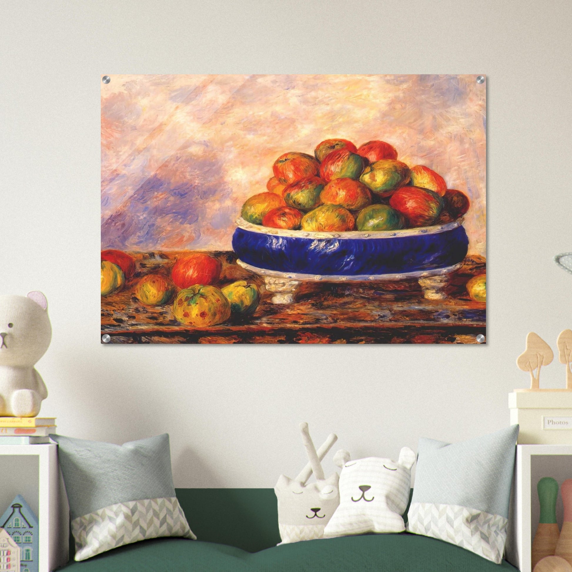 Apples in a dish - Pierre-Auguste Renoir Acrylic Print - 70x100 cm / 28x40″ inches | Pierre-Auguste Renoir Wall Art | Pierre-Auguste Renoir Prints