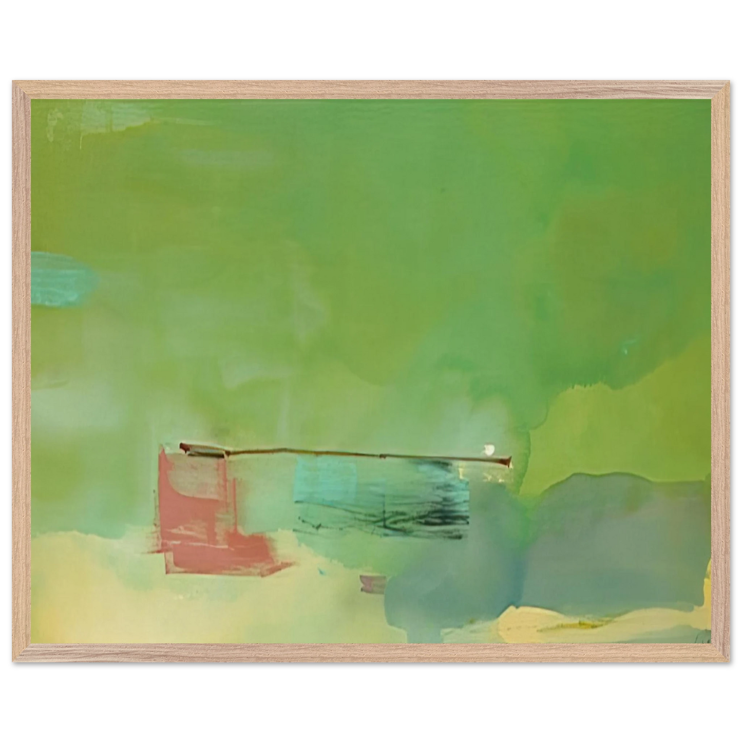 Helen Frankenthaler - Springscape - 1975 Wall art - 40x50 cm / 16x20 inches - Premium Wooden Framed Poster With Fine Art Paper-canvas - Black frame