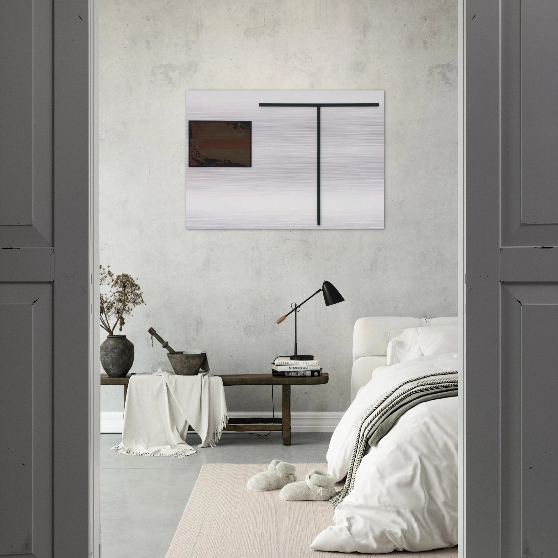 UNTITLED T FORMIGES OBJEKT MIT GOUACHE 1972 - BLINKY PALERMO Brushed Aluminum Print - 70x100 cm / 28x40 inches | BLINKY PALERMO Aluminum Print | BLINKY PALERMO Prints
