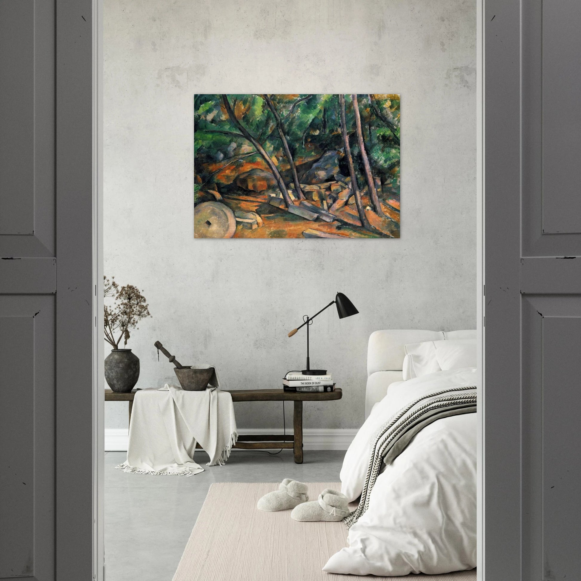 Woods with Millstone - Paul Cézanne Brushed Aluminum Print - 70x100 cm / 28x40 inches | Paul Cézanne Aluminum Print | Paul Cézanne Prints