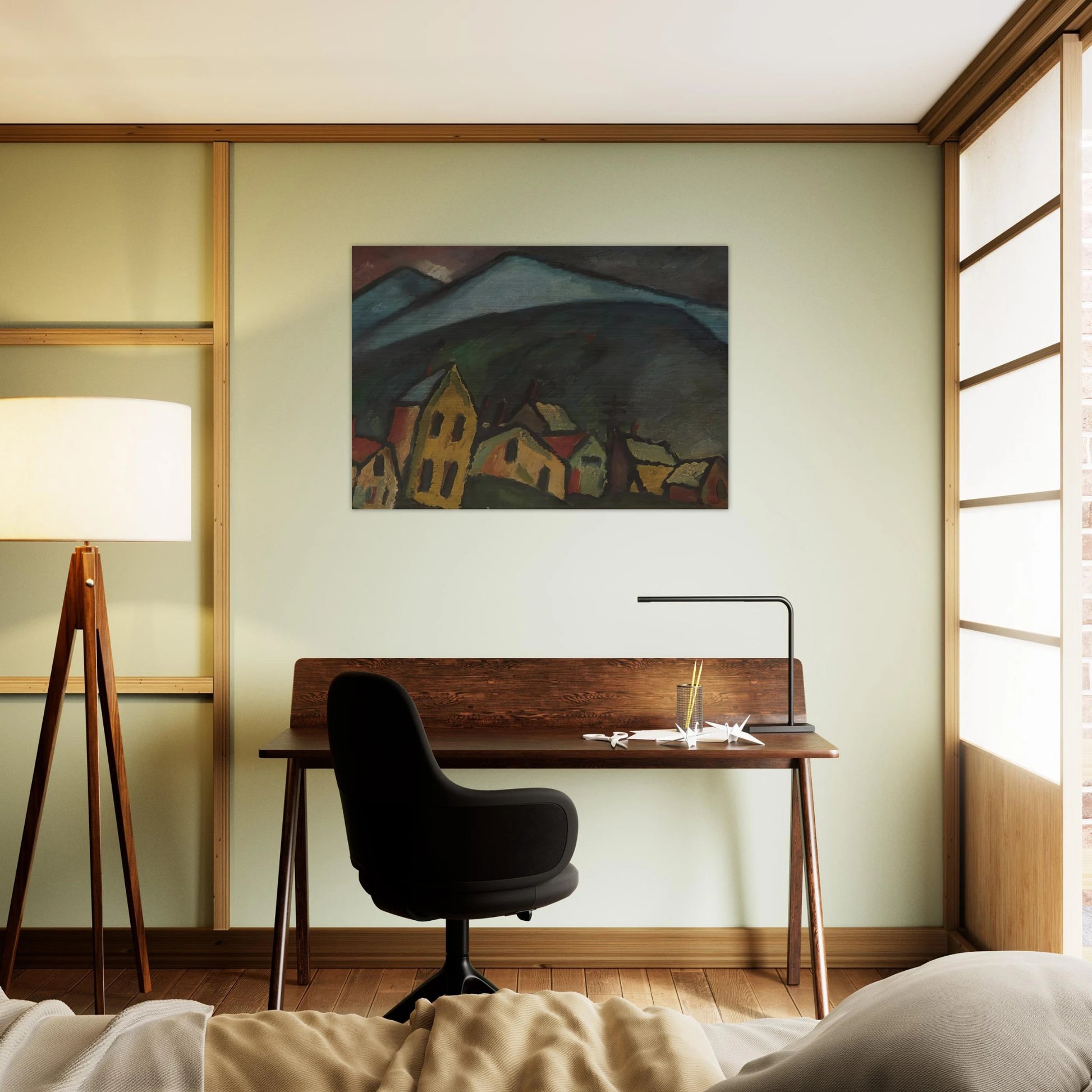 BERGLANDSCHAFT MIT H USERN 1912 - Alexej von Jawlensky Brushed Aluminum Print - 70x100 cm / 28x40 inches | Alexej von Jawlensky Aluminum Print | Alexej von Jawlensky Prints