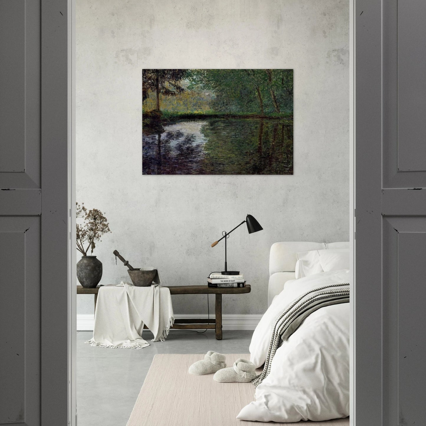 The Pond at Montgeron 2 - claude monet Brushed Aluminum Print - 70x100 cm / 28x40 inches | claude monet Aluminum Print | claude monet Prints