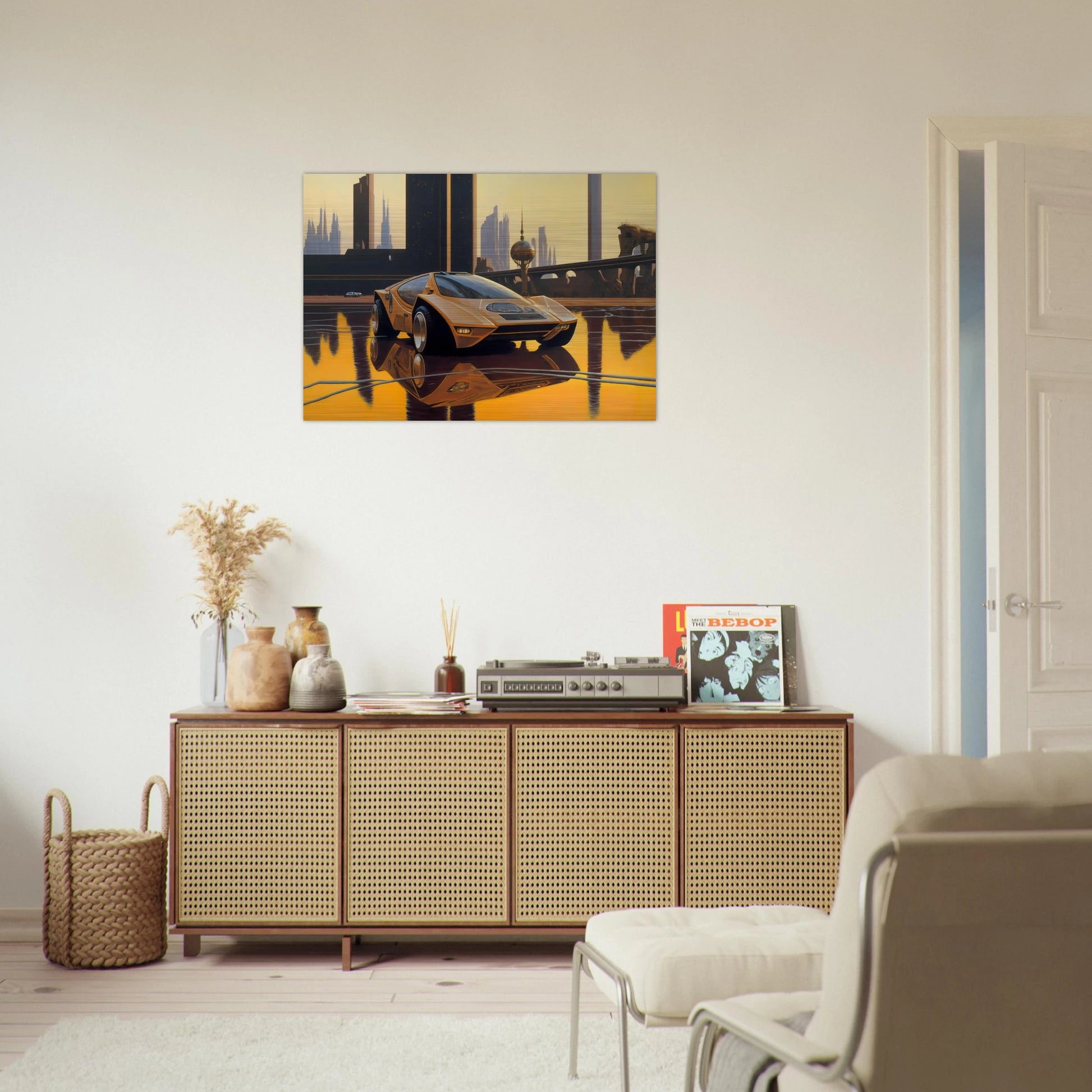 Syd Mead - Syd Mead Brushed Aluminum Print - 70x100 cm / 28x40 inches | Syd Mead Aluminum Print | Syd Mead Prints