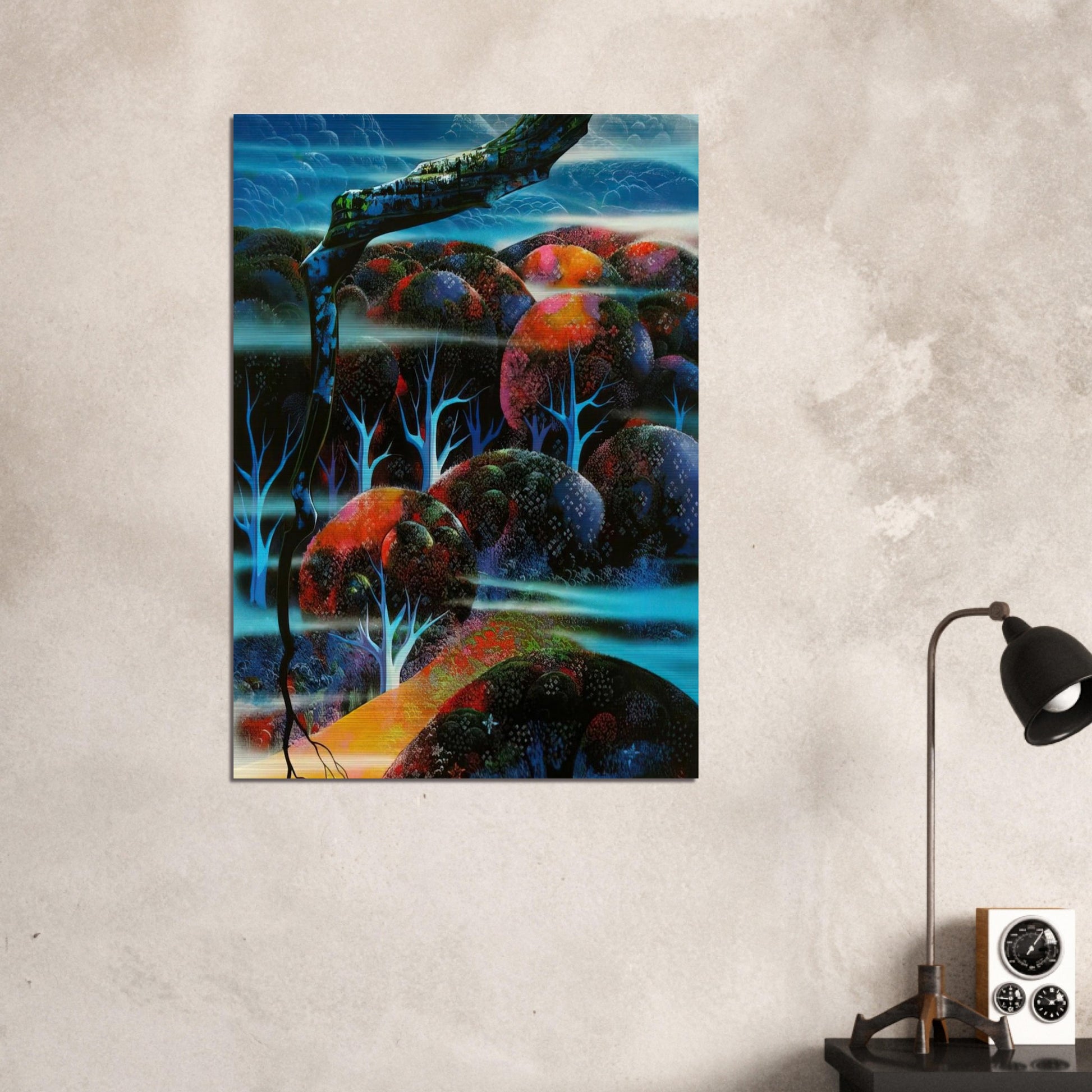 Toccata and Fugue - Eyvind Earle Brushed Aluminum Print - 70x100 cm / 28x40 inches | Eyvind Earle Aluminum Print | Eyvind Earle Prints