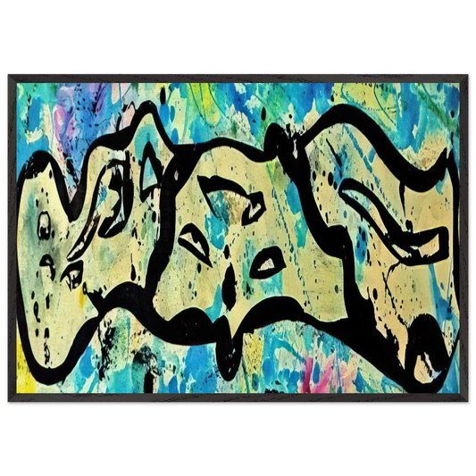 Untitled  Variant F  - Sam Francis 70x100 cm / 28x40 inches Framed Art Print – Black Wooden Frame