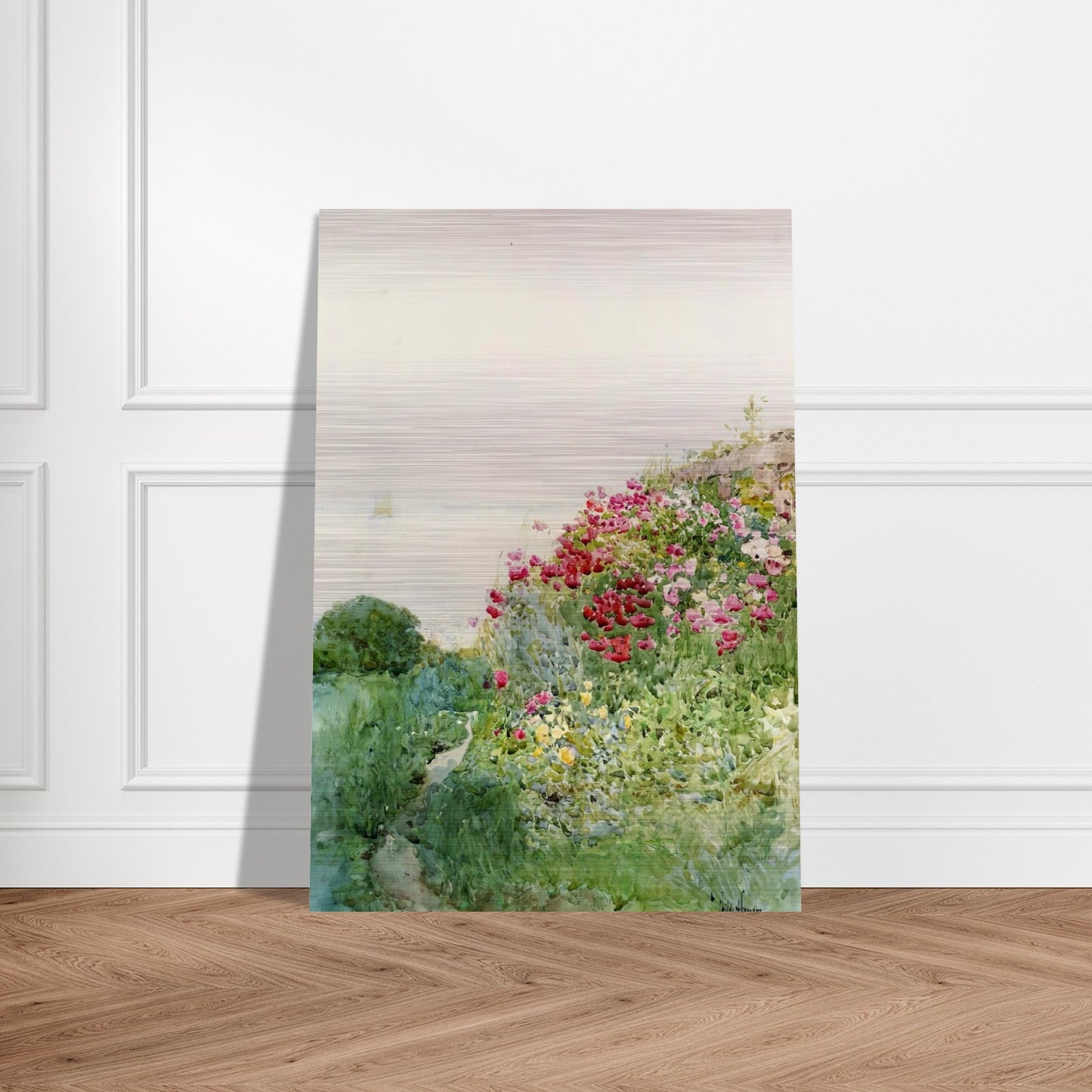 Field of Poppies, Isles of Shaos, Appledore - Childe Hassam Brushed Aluminum Print - 70x100 cm / 28x40 inches | Childe Hassam Aluminum Print | Childe Hassam Prints