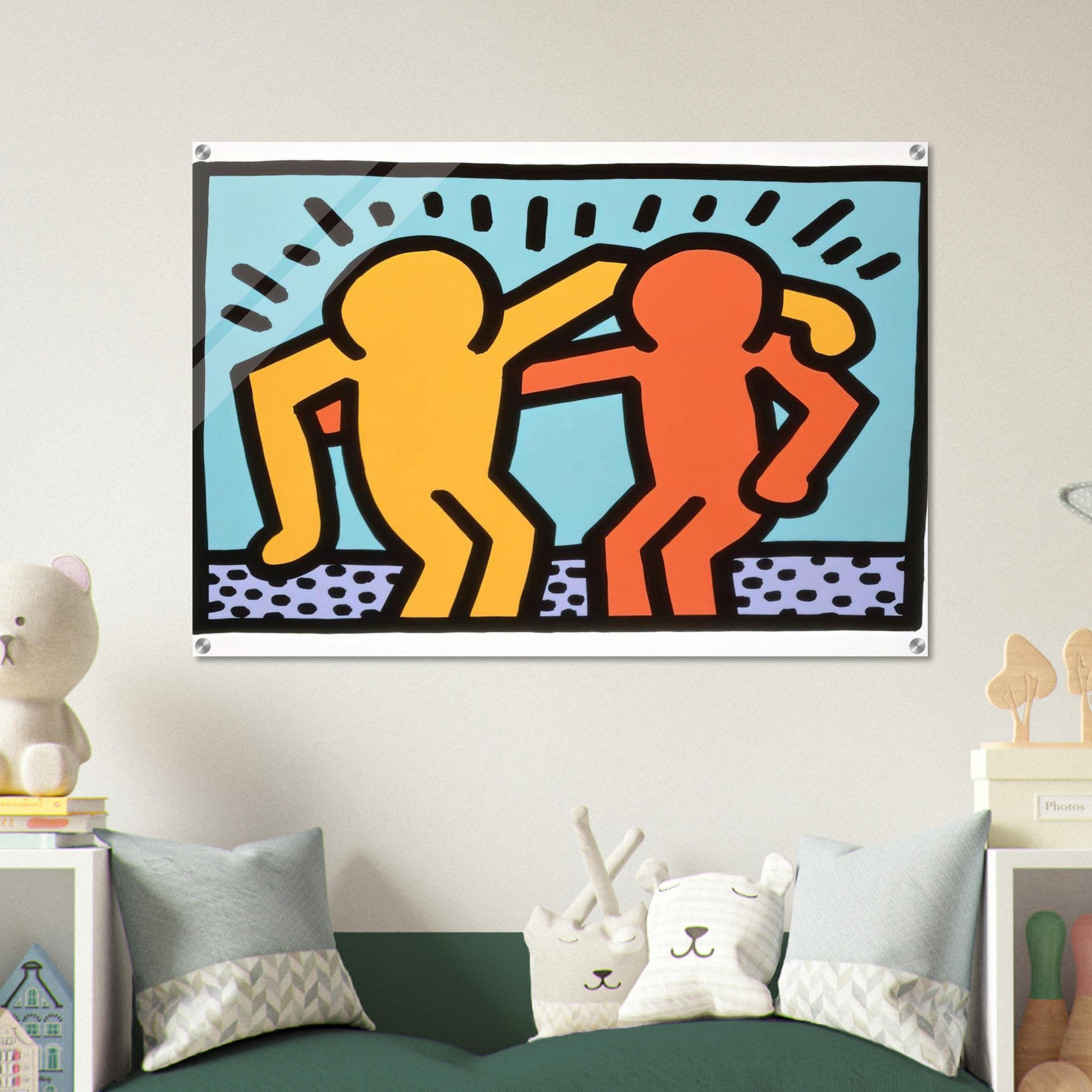 BEST BUDDIES 1990 - Keith Haring Acrylic Print - 70x100 cm / 28x40″ inches