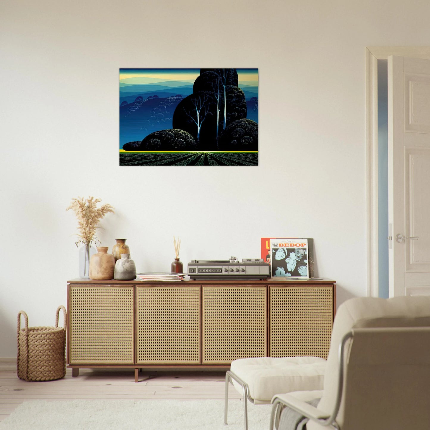 Even Tide - Eyvind Earle Brushed Aluminum Print - 70x100 cm / 28x40 inches | Eyvind Earle Aluminum Print | Eyvind Earle Prints
