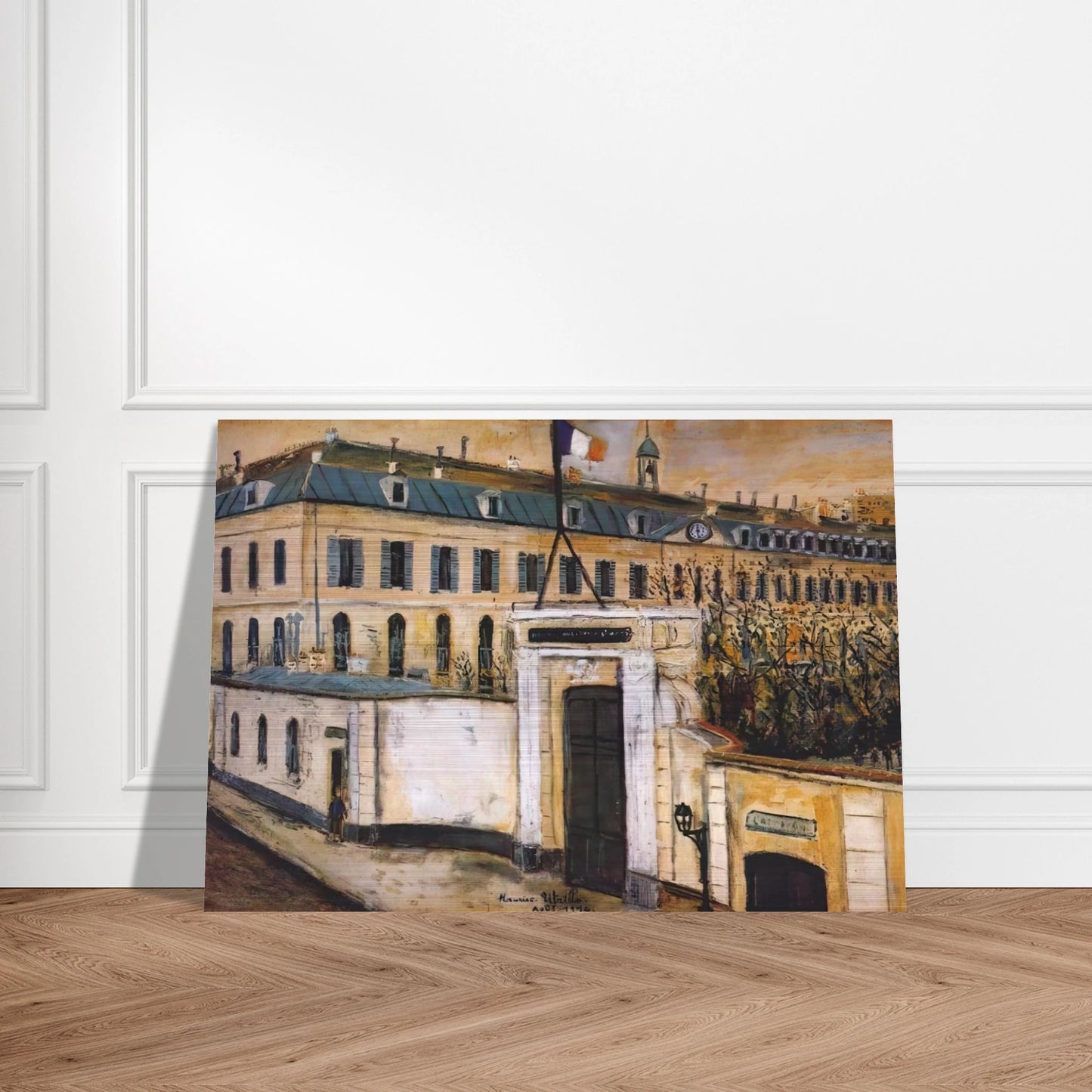 MILITARY HOSPITAL - Maurice Utrillo Brushed Aluminum Print - 70x100 cm / 28x40 inches | Maurice Utrillo Aluminum Print | Maurice Utrillo Prints