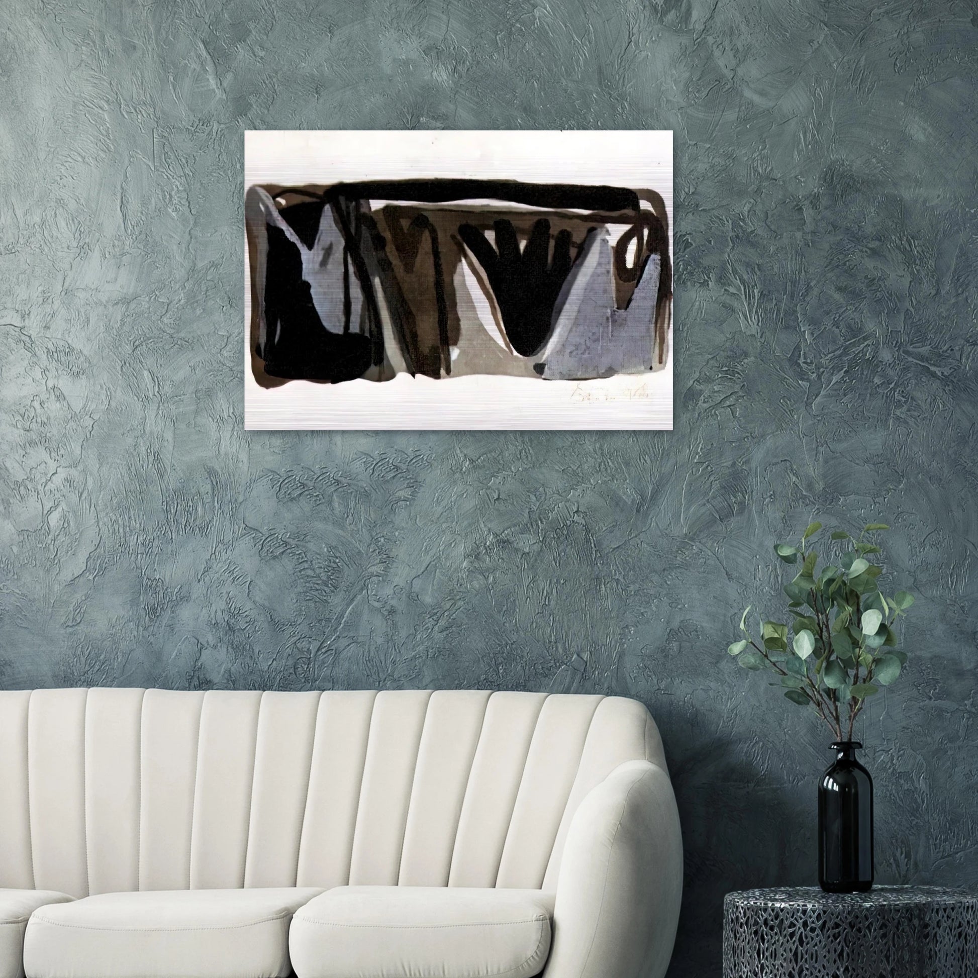 Grise nuit - 1975 - Bram van Velde Brushed Aluminum Print - 70x100 cm / 28x40 inches | Bram van Velde Aluminum Print | Bram van Velde Prints