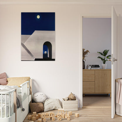 ARCHITECTURE AU CLAIR DE LUNE 1956 - Rene Magritte Brushed Aluminum Print - 70x100 cm / 28x40 inches | Rene Magritte Aluminum Print | Rene Magritte Prints