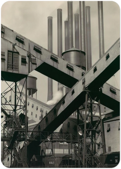 Criss-Crossed Conveyors, River Rouge Plant, Ford Motor Company - 1927 By Charles Sheeler Pack of 10 Post Cards | Charles Sheeler Post Cards | A6 (10.5 x 14.8 cm) - 4.1 x 5.8 inches