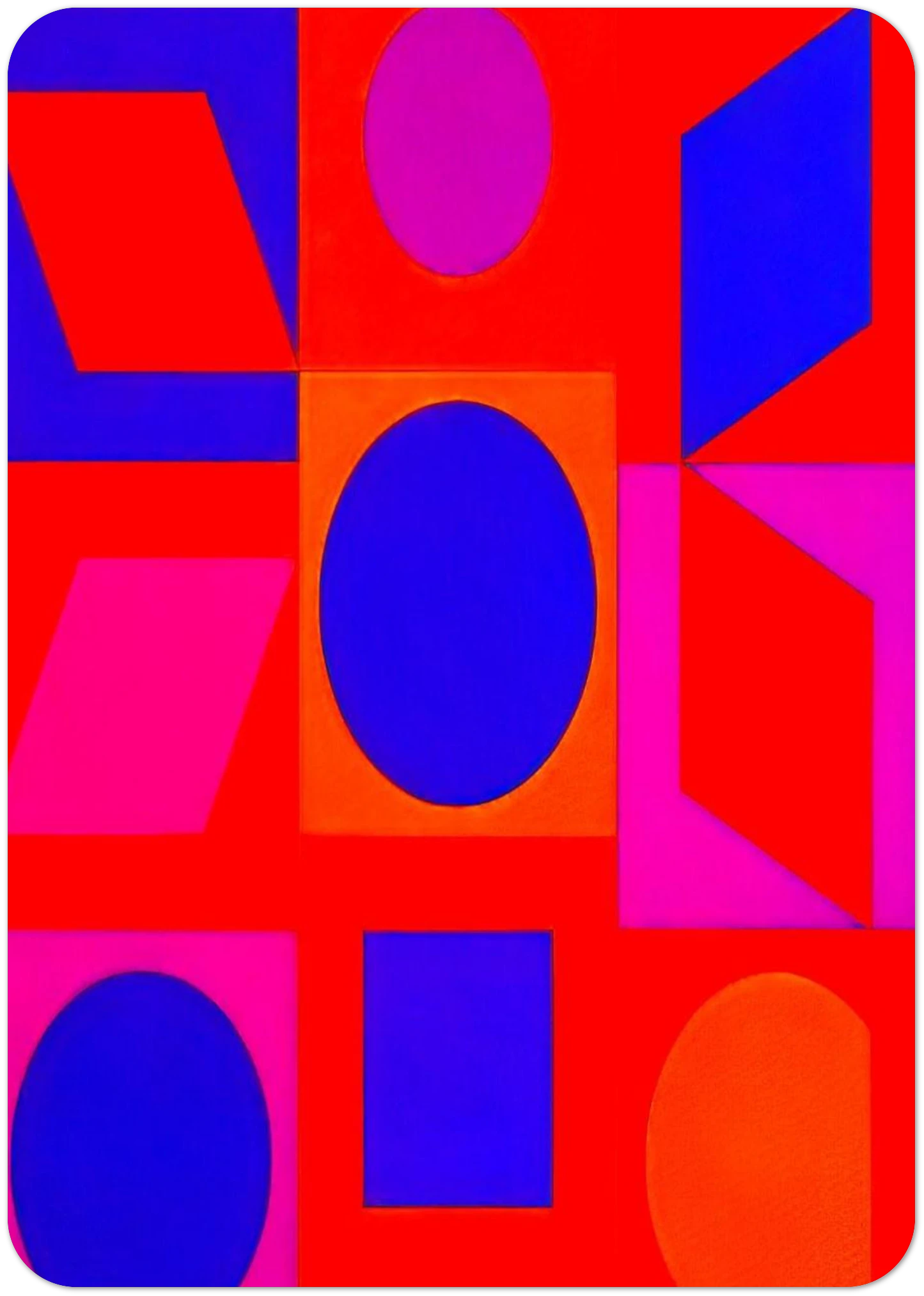 Alphabet VR - 1960 By Victor Vasarely Pack of 10 Post Cards | Victor Vasarely Post Cards | A6 (10.5 x 14.8 cm) - 4.1 x 5.8 inches