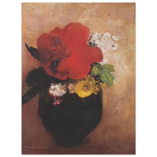 Odilon Redon - THE RED POPPY  75x100 cm / 30x40inches Fine Art Poster