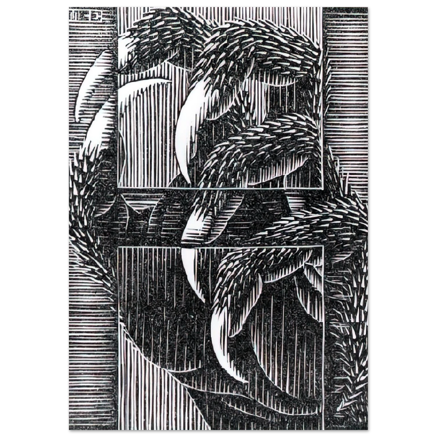 MC Escher - ESCHER (13) Wall Art - 60x80 cm / 24x32 inches - Premium Wooden Framed Poster With Fine Art Paper-canvas - Wood frame