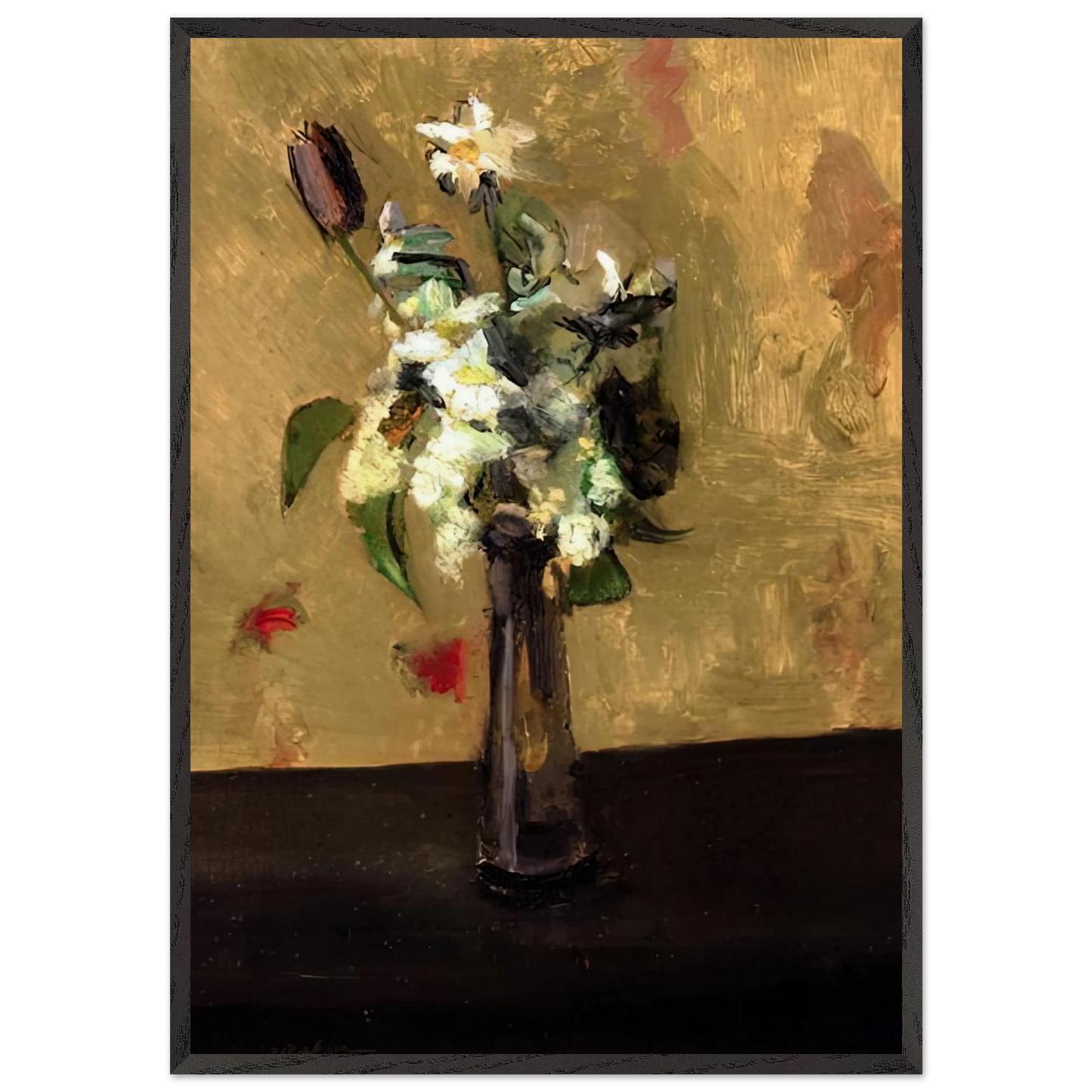 BOUQUET OF FLOWERS IN A CRYSTAL VASE 1902 - Henri Matisse 70x100 cm / 28x40 inches Framed Art Print – Black Wooden Frame