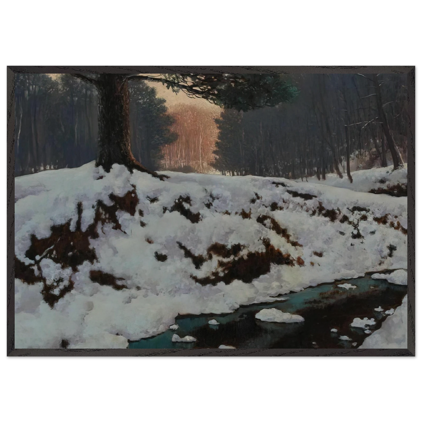 The Shadowed Valley - Post-Impressionism - Frank Johnston 70x100 cm / 28x40 inches Framed Art Print – Black Wooden Frame