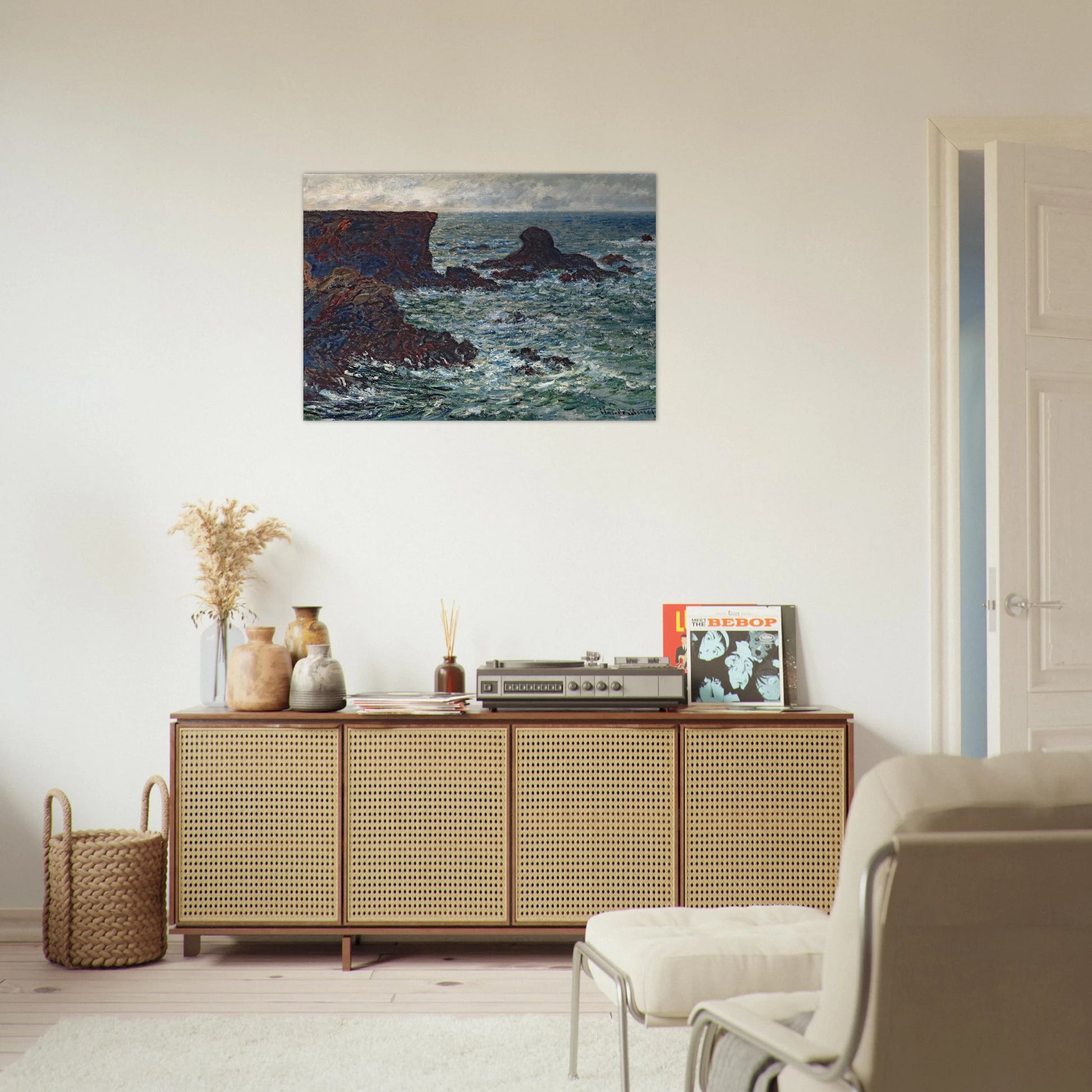 Rocks at Port Coton, the Lion Rock - claude monet Brushed Aluminum Print - 70x100 cm / 28x40 inches | claude monet Aluminum Print | claude monet Prints