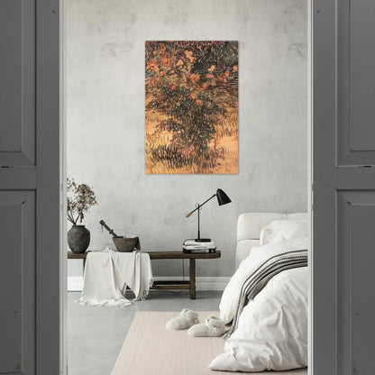 Oleanders, the Hospital Garden at Saint-Remy - Vincent van Gogh Brushed Aluminum Print - 70x100 cm / 28x40 inches | Vincent van Gogh Aluminum Print | Vincent van Gogh Prints