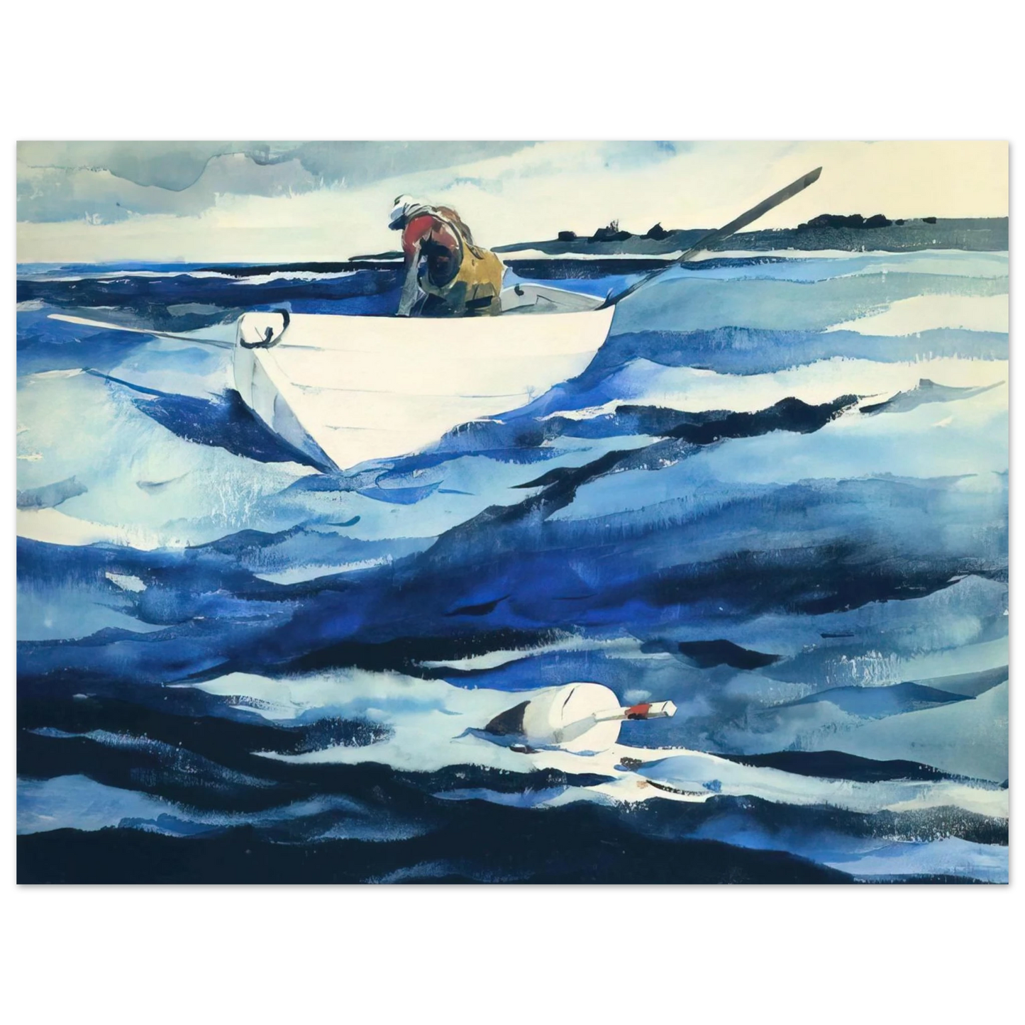 Andrew Wyeth - THE LOBSTERMAN Wall Art - 21x29.7 cm / 8x12" - Fine Art Poster-canvas - -