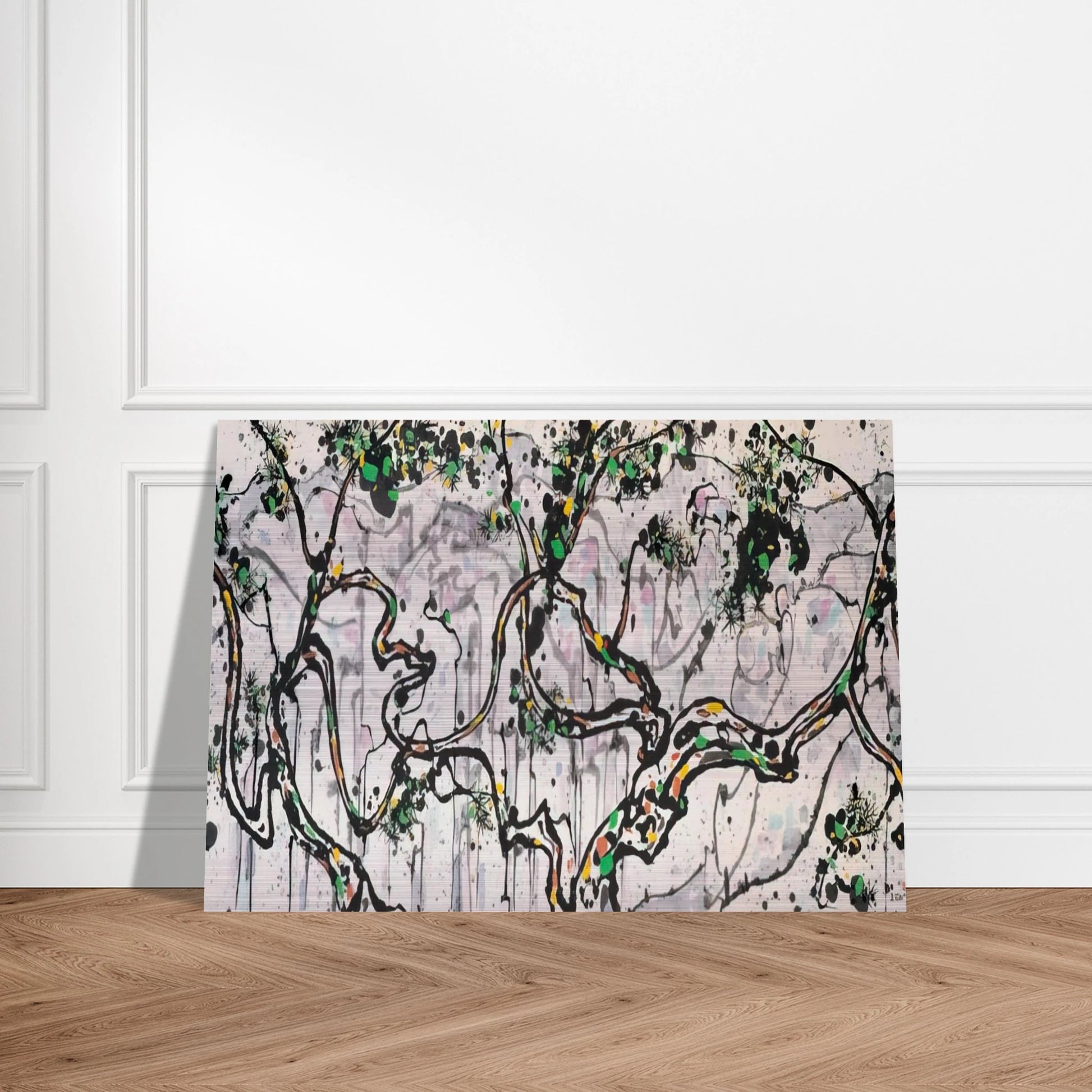 The Hua Mountains at Sunset - 1997 - Wu Guanzhong Brushed Aluminum Print - 70x100 cm / 28x40 inches | Wu Guanzhong Aluminum Print | Wu Guanzhong Prints